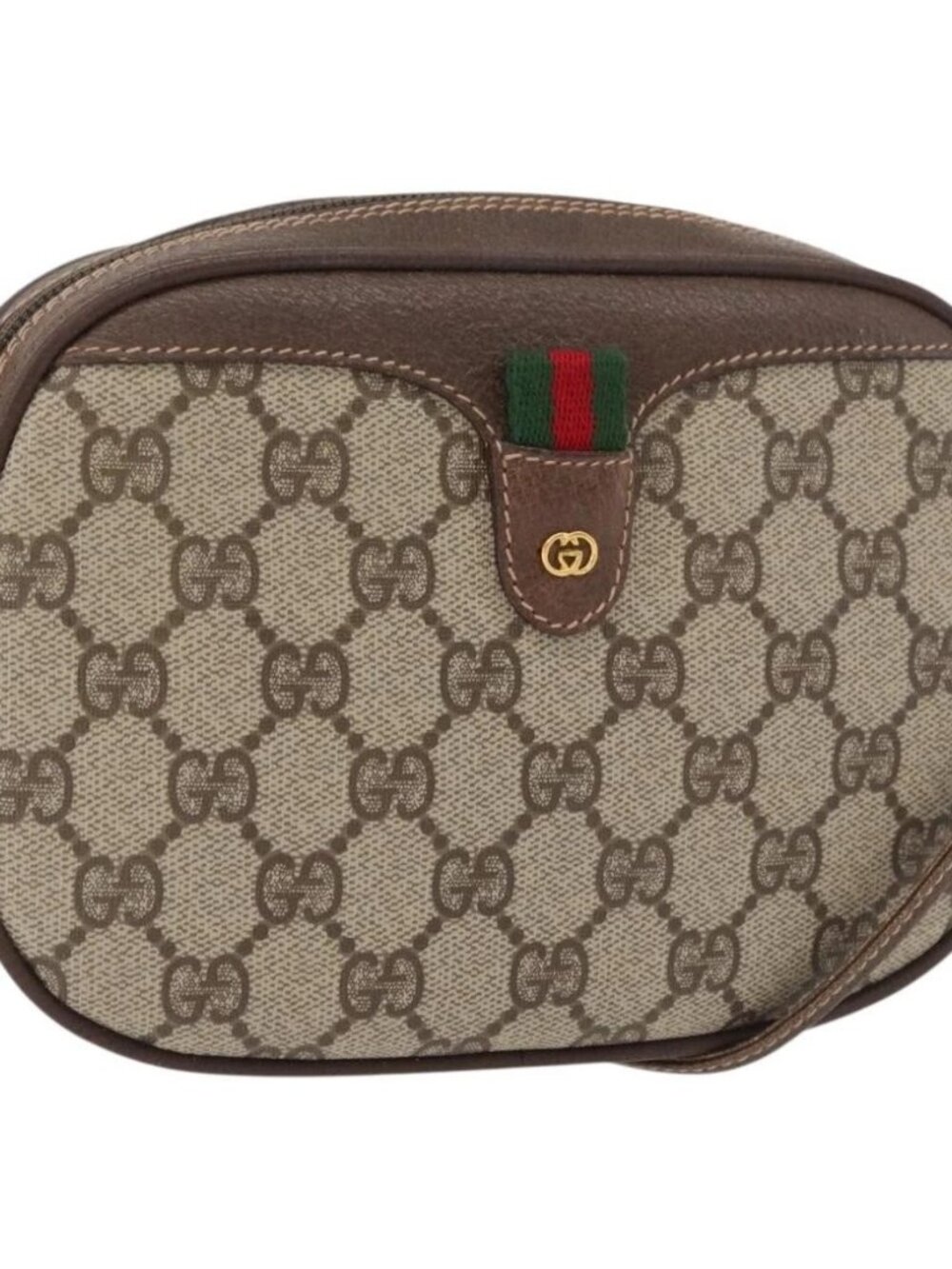 GUCCI GG Supreme Web Sherry Line Bag PVC Outlet 007 754 6112 4030 Auth 179036